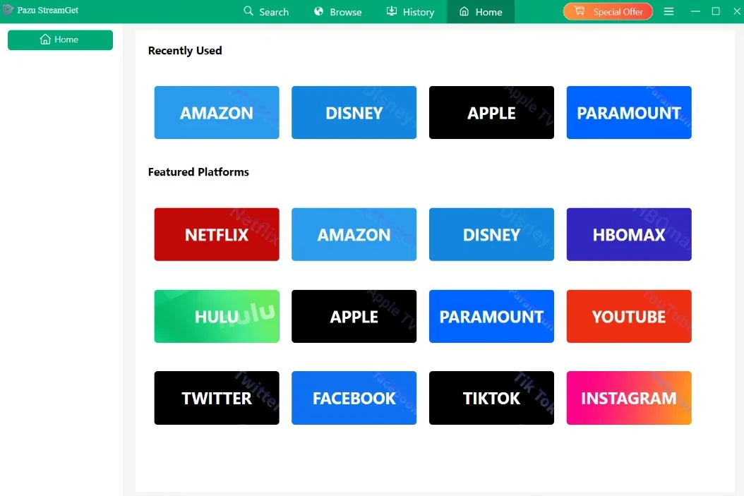 Pazu StreamGet semua platform yang didukung
