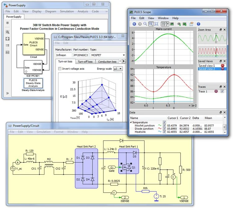 Simulasi Sistem Power Supply untuk Rangkaian di Plexim Plecs