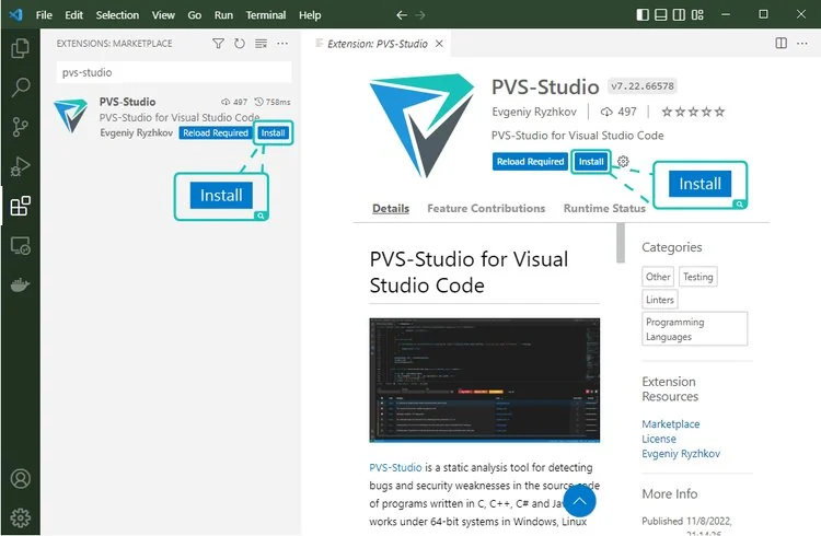Extension PVS-Studio Di Visual Studio Code