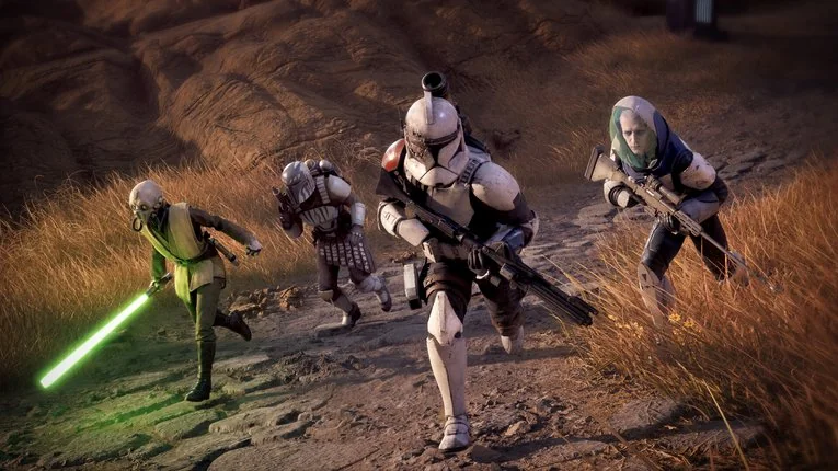 Storm Troopers Captain Dan Jedi Berlari Ke Arah Pertempuran