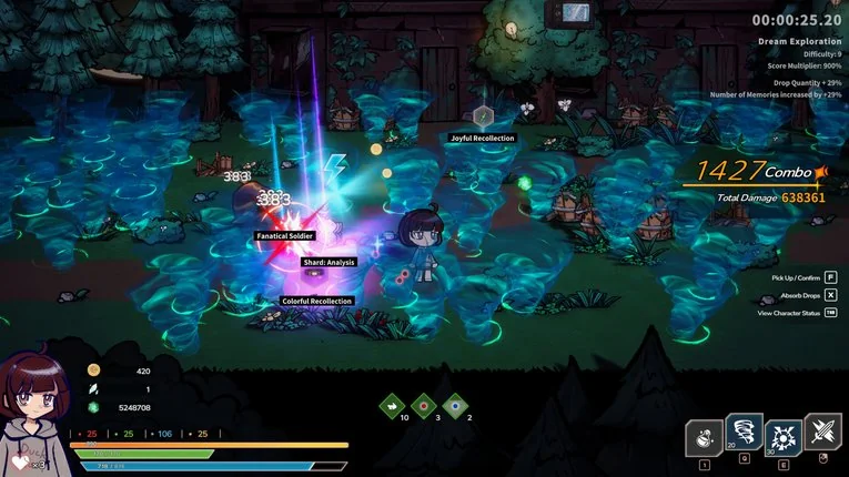 Menggunakan skill tornado untuk 1427 combo damage